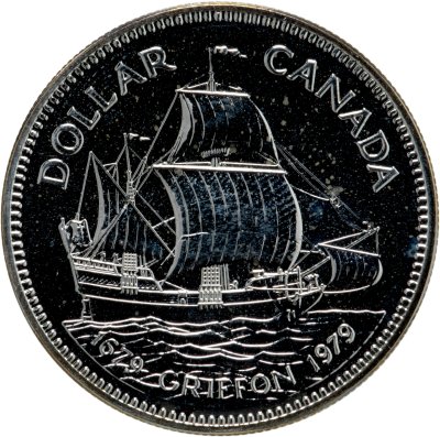 купить Канада 1 доллар (dollar) 1979 300 лет кораблю "Грифон"