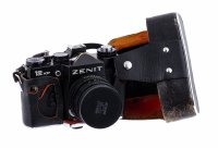 Купить Фотоаппарат "Зенит 12XP" с объективом "Helios-44М", в родном кофре, алюминиевый сплав, Красногорский механический завод, СССР, 1990 г.