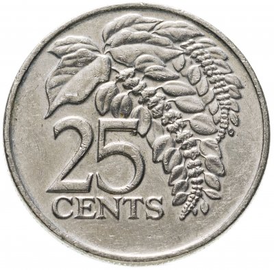 купить Тринидад и Тобаго 25 центов (cents) 1975