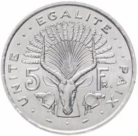 купить Джибути 5 франков (francs) 1991