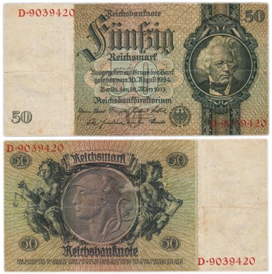 купить Германия 50 рейхсмарок 1933 (Pick 182)