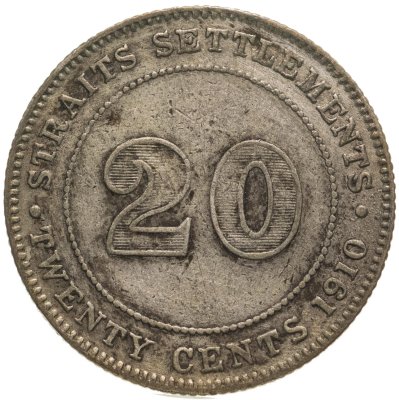купить Стрейтс Сетлментс 20 центов (cents) 1910