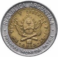 Купить Аргентина 1 песо (peso) 1994-2016, случайная дата