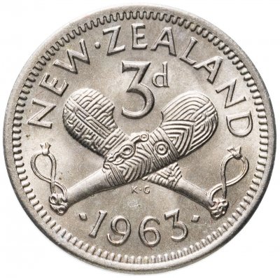 купить Новая Зеландия 3 пенса (pence) 1963