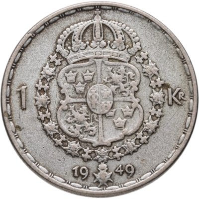 купить Швеция 1 крона (crown) 1949