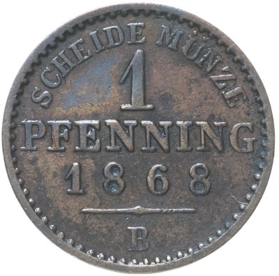 купить Германия, Пруссия 1 пфенниг 1868