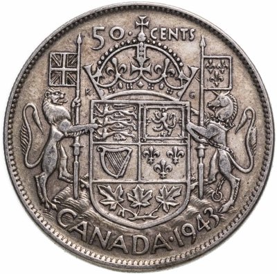купить Канада 50 центов (cents) 1943
