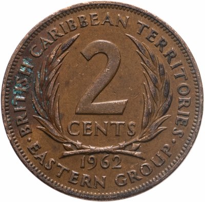 купить Восточные Карибы 2 цента (cents) 1962