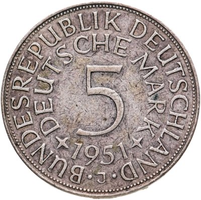 купить Германия 5 марок 1951 "J"