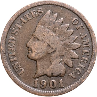 купить США 1 цент (cent) 1901 Indian Head Cent