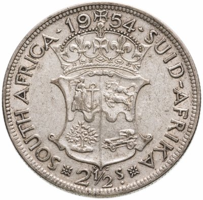 купить ЮАР 2 1/2 шиллинга (shillings) 1954