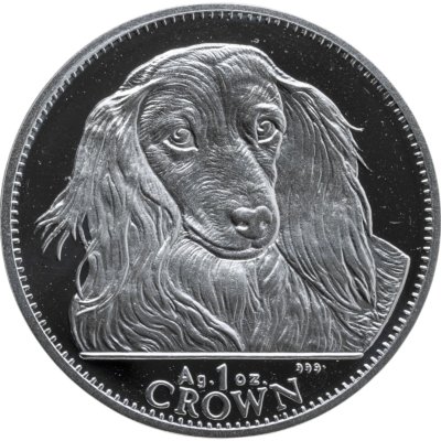 купить Гибралтар 1 крона 1993 Proof "Собака Длинношерстная такса" в футляре