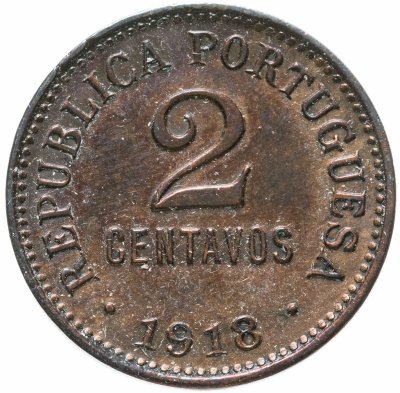 купить Португалия 2 сентаво (centavos) 1918