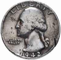 Купить США 1/4 доллара (25 центов) 1942 S
