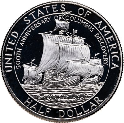 купить США 50 центов (1/2 доллара, half dollar) 1992 Proof Columbus Quincentenary (500 лет открытия Америки Христофором Колумбом)