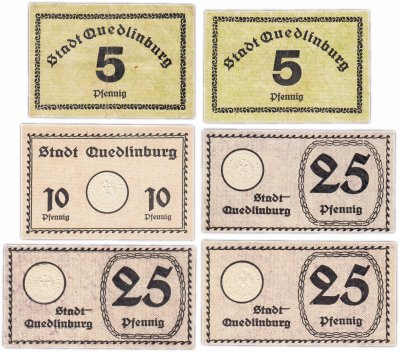 купить Германия (Саксония: Кведлинбург) набор из 6 нотгельдов 1920-1923