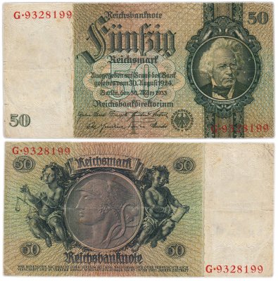 купить Германия 50 рейхсмарок 1933 (Pick 182)