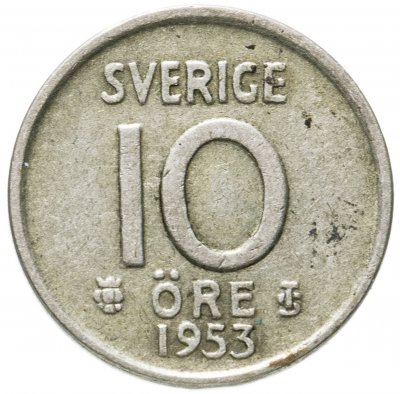 купить Швеция 10 эре (ore) 1953
