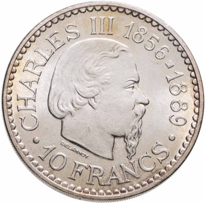 купить Монако 10 франков (francs) 1966 "110 лет вступлению на престол Карла III"