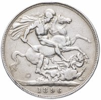 Купить Великобритания 1 крона (crown) 1896 Дата на гурте LX
