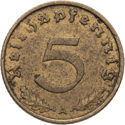 купить Германия, Третий рейх 5 рейхспфеннигов (reichspfennig) 1937
