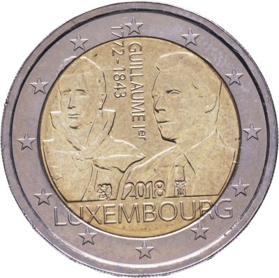 купить Люксембург 2 евро (euro) 2018 "175 лет со дня рождения Виллема I"