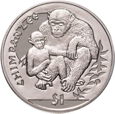 купить Сьерра-Леоне 1 доллар 2010 "Обезьяны - Шимпанзе"