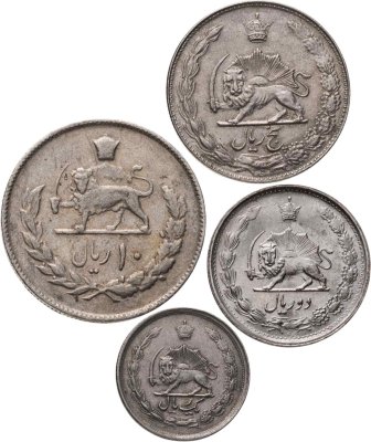 купить Иран набор монет 1-10 риалов 1974 (4 шт.)