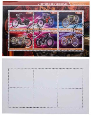 купить Джибути марки квартблок "Автомобили. Машины. Велосипед. Мотоцикл" 400, 650, 900, 1000, 1200, 1350 франков 2015