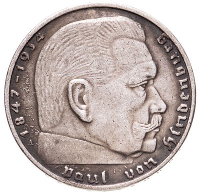 купить Германия Третий рейх 2 рейхсмарки (reichsmark) 1938 A