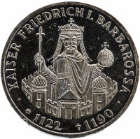 Купить Германия 10 марок 1990 "800 лет со дня смерти Фридриха I Барбаросса"