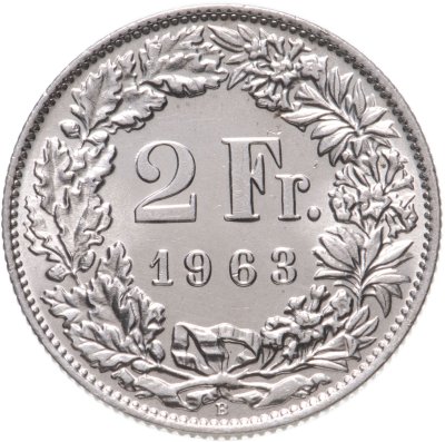 купить Швейцария 2 франка 1963
