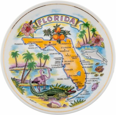 купить Тарелка настенная сувенирная "FLORIDA", фарфор , компания " American Gift " , Китай , 1990 - 2000 гг.