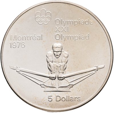 купить Канада 5 долларов (dollars) 1974 "XXI летние Олимпийские Игры, Монреаль 1976 - Гребля"