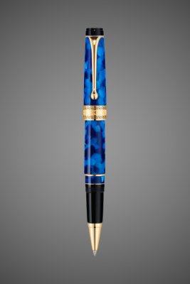 купить Ручка-роллер Aurora Optima Auroloide Variegated Blue GT, в подарочной коробке, Покрытия: позолота, позолота, смола, 2026 г.