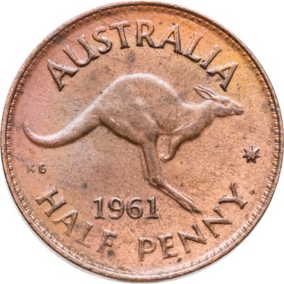 купить Австралия 1/2 пенни (penny) 1961