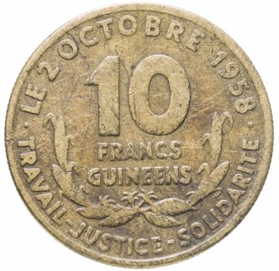 купить Гвинея 10 франков (francs) 1959