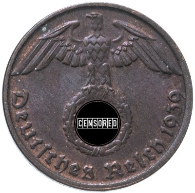 купить Германия, Третий рейх 1 рейхспфенниг (reichspfennig) 1939, знак монетного двора "B" - Вена