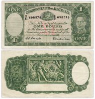 Купить Австралия 1 доллар 1952 (Pick 26d) Подпись Coombs & Wilson