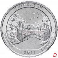 купить США 1/4 доллара (25 центов, квотер) 2011 D — "Национальная рекреационная зона Чикасо" (10-й парк)