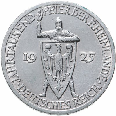 купить Германия, Веймарская Республика 3 рейхсмарки (reichsmark) 1925 Тысячелетие Рейнской области (Рейнланда) А