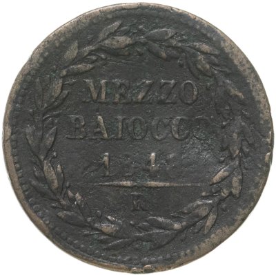 купить Папская область ½ байокко, 1848