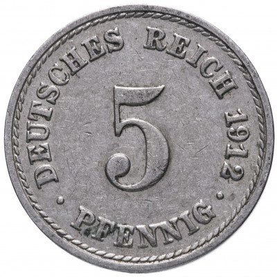 купить Германия 5 рейх пфеннигов 1912 "A"