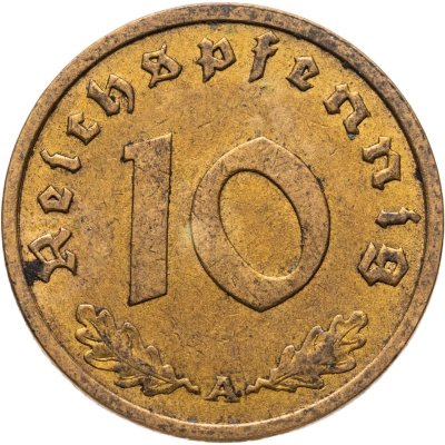 купить Германия (Третий рейх) 10 рейхспфеннигов (reichspfennig) 1939 A