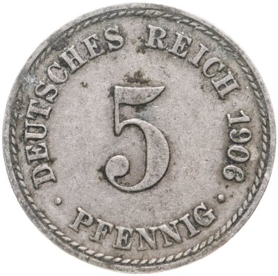 купить Германия 5 рейхспфеннигов 1906