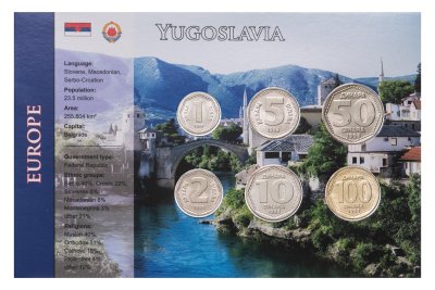 купить Югославия набор из 6 монет 1993 в буклете с сертификатом