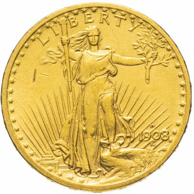 купить США 20 dollars (долларов) 1908 двойной орёл Сен-Годена (Saint-Gaudens double eagle)