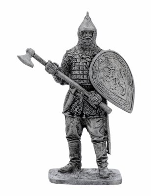 купить Оловянный солдатик, Русский воин с топором, 14 век, Россия, 2021