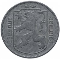 Купить Бельгия 1 франк 1941 -1943 гг. Надпись - 'BELGIQUE - BELGIE'
