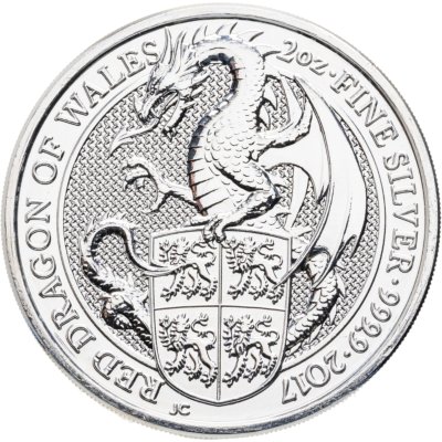 купить Великобритания 5 фунтов (pounds) 2017 "Звери королевы - Красный дракон Уэльса"